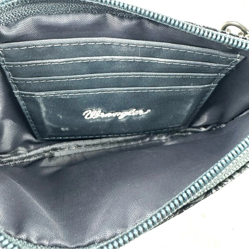 Wrangler Wristlet Grey‎ Faux Leather Horseshoe Wallet Rhinestone Womens